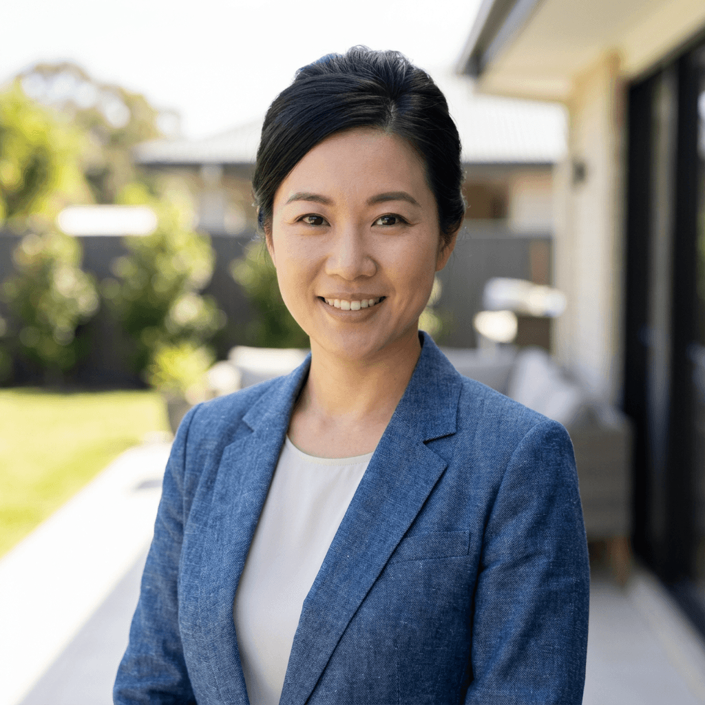 Business acquisition buyer Sarah Chen in professional headshot